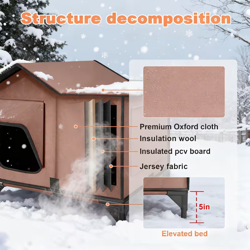 Pawjo XL 3-in-1 Heated Cat House