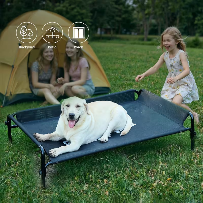Pawjo™ kølende, hævet hundeseng med åndbart net og rækværk