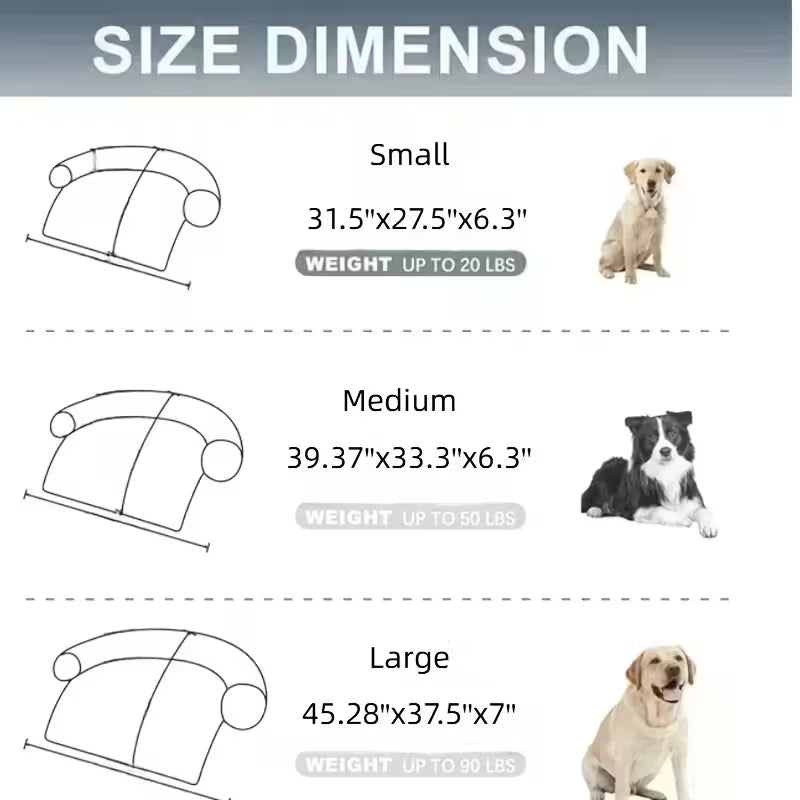 Pawjo Waterproof Plush Pet Bed with Curved Headrest & Non-Slip Base