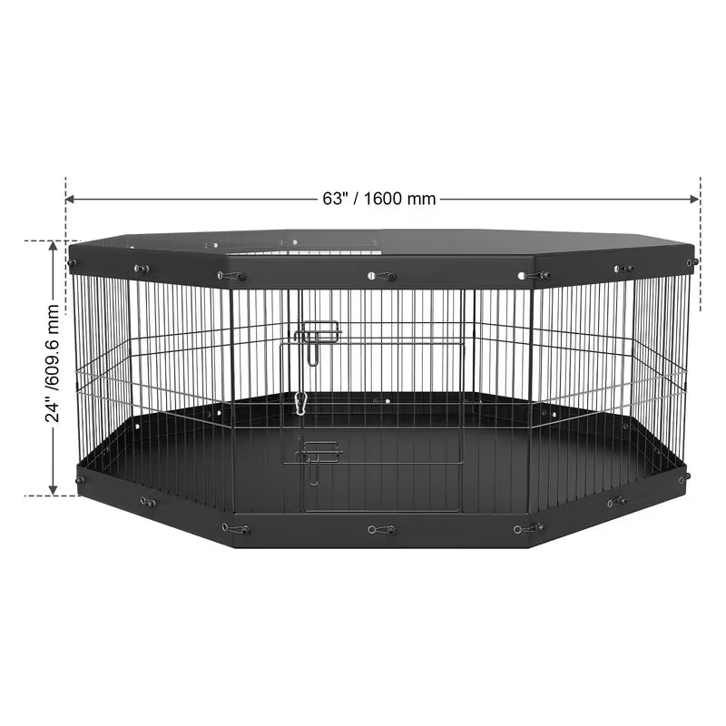 Pawjo 60 cm justerbar metal kravlegård til hunde