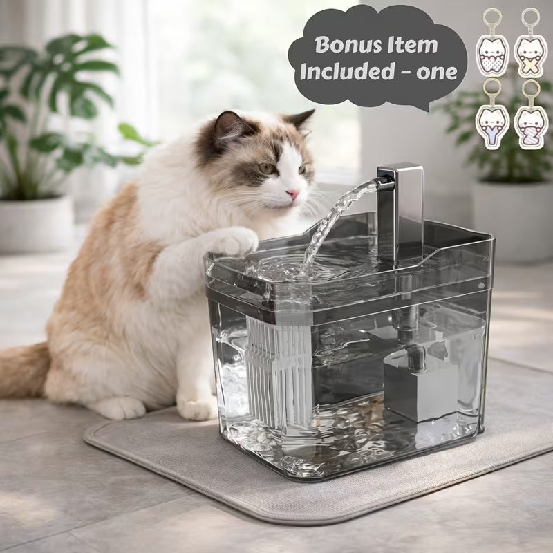 Pawjo Ultra-Quiet Automatic Pet Water Fountain with 4-Stage Filtration