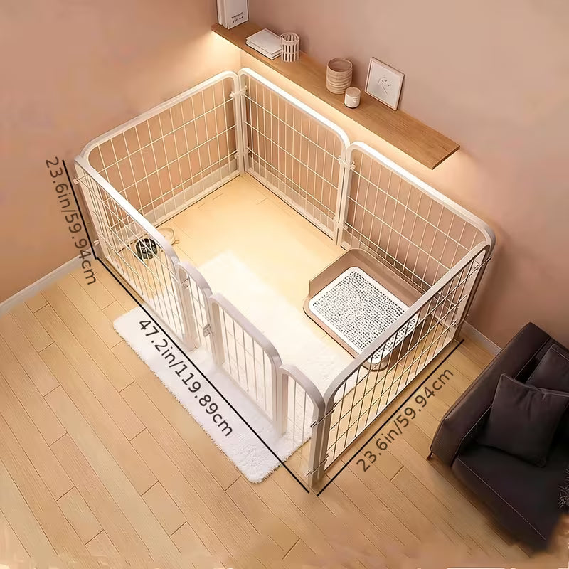 Pawjo kraftig modulær hundegård med justerbare paneler (sæt med 6/9 dele)