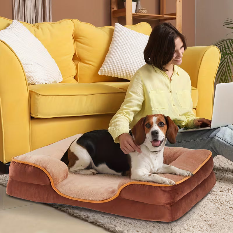 PawJo ortopædisk hundeseng af memory foam med vaskbart betræk