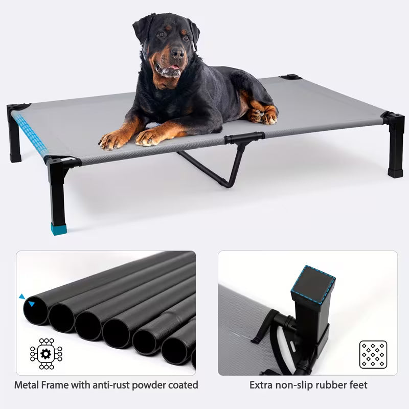 Pawjo™ kølende, hævet hundeseng med åndbart net og metalramme