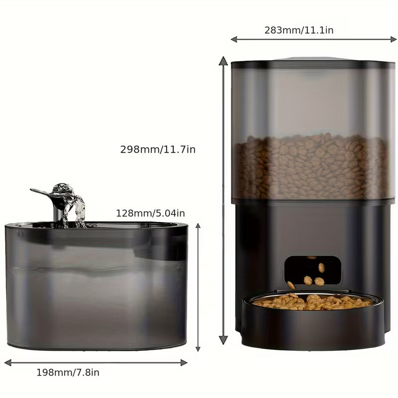 Pawjo Smart Wi-Fi Automatic Pet Feeder & Wireless Water Fountain Set