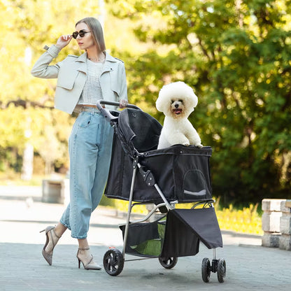Pawjo 3-i-1 letvægts klapvogn til små og mellemstore hunde og katte