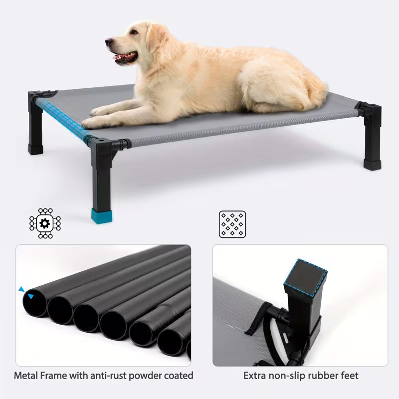 Pawjo™ kølende, hævet hundeseng med åndbart net og metalramme