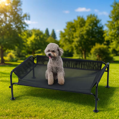 Pawjo™ kølende, hævet hundeseng med åndbart net og rækværk