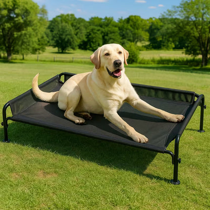 Pawjo™ kølende, hævet hundeseng med åndbart net og rækværk