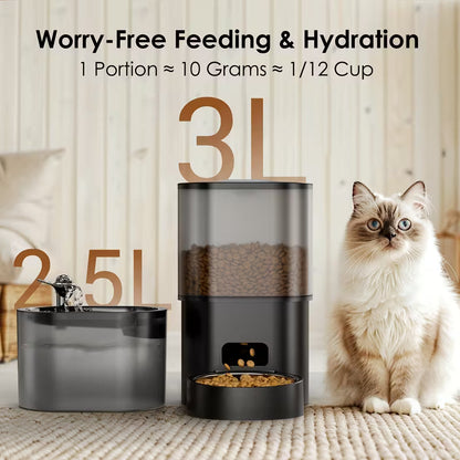 Pawjo Smart Wi-Fi Automatic Pet Feeder & Wireless Water Fountain Set