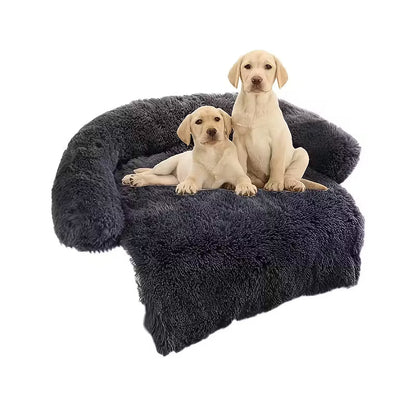 Pawjo Waterproof Plush Pet Bed with Curved Headrest & Non-Slip Base