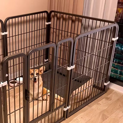 Pawjo 3-zoners indendørs hundeleg og træningsindhegning i rustfrit stål 