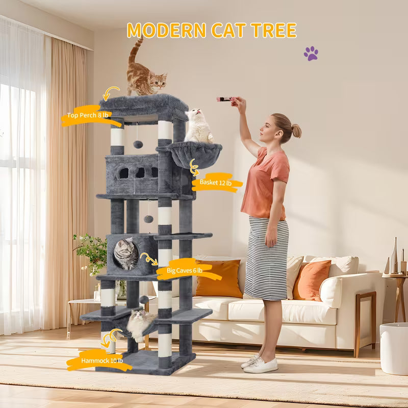 Pawjo 66,9″ kradsetræ i flere niveauer
