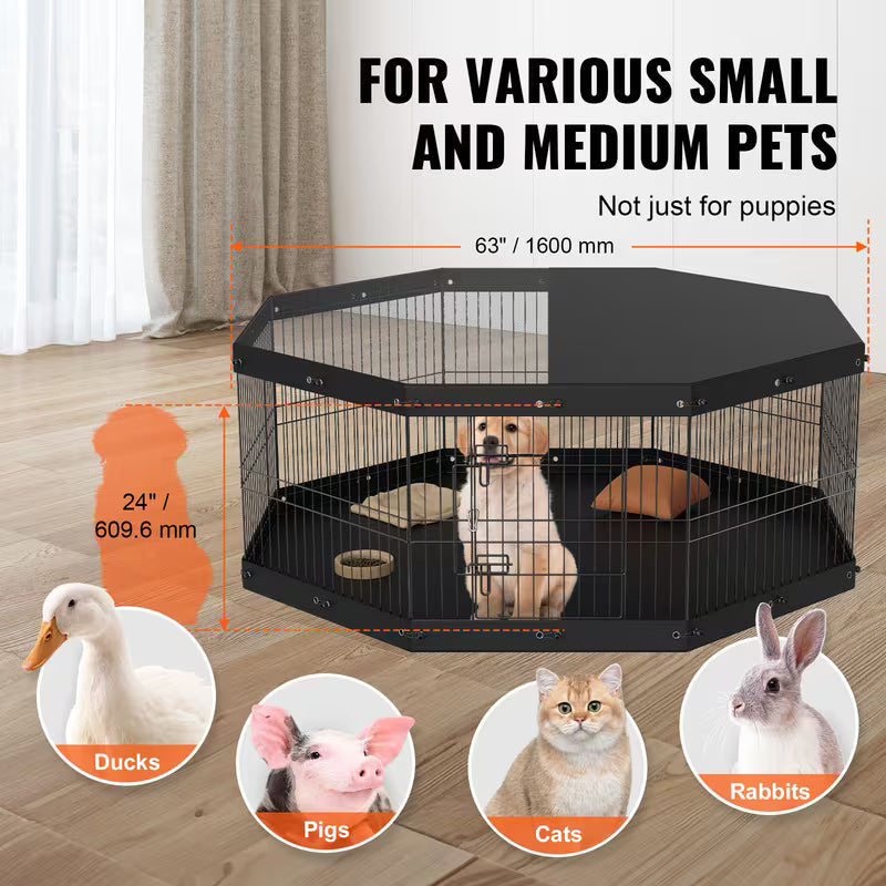 Pawjo 60 cm justerbar metal kravlegård til hunde