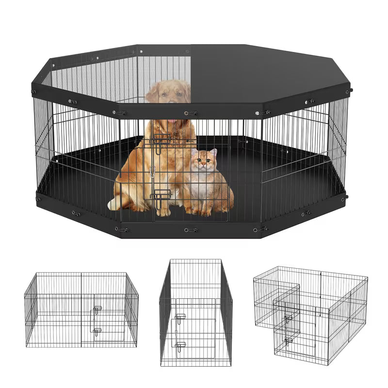 Pawjo 60 cm justerbar metal kravlegård til hunde