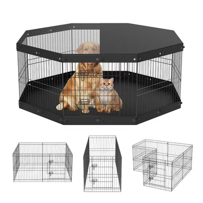 Pawjo 60 cm justerbar metal kravlegård til hunde