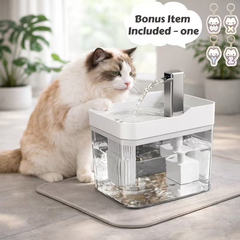 Pawjo Ultra-Quiet Automatic Pet Water Fountain with 4-Stage Filtration