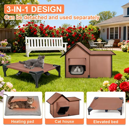 Pawjo XL 3-in-1 Heated Cat House