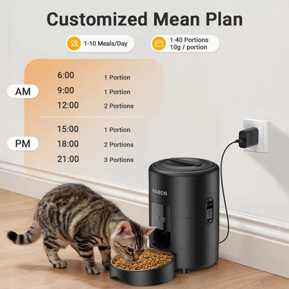 Pawjo 2L Smart WiFi Kæledyrsfoderautomat med fjernbetjening via app og præcis portionering
